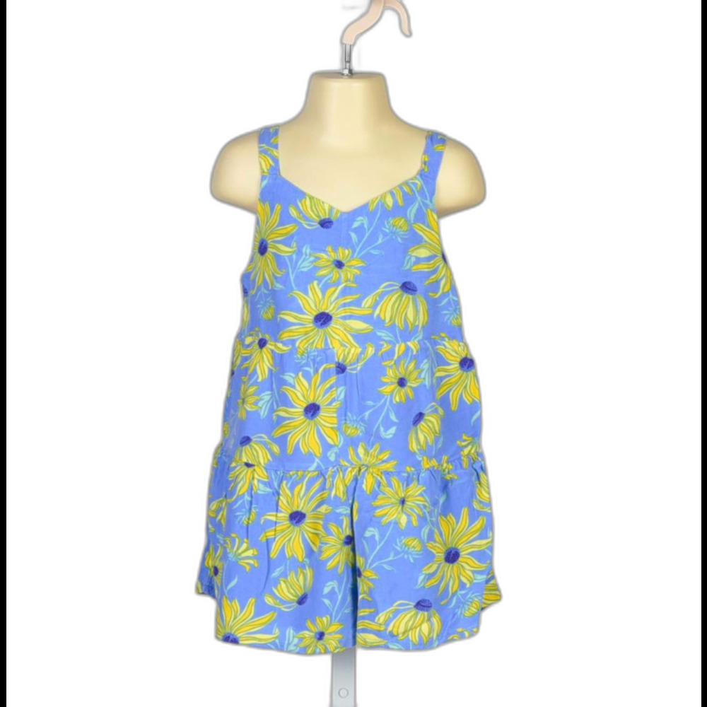 Tommy Bahama Sunflower Summer Floral Romper Bohemian Hippie Chic Size 5 - 6